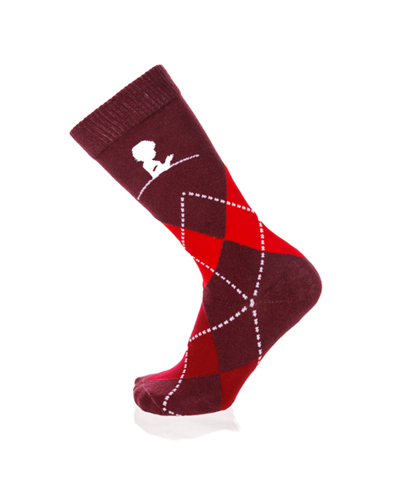 Primary image Maroon Tonal Argyle Dress Socks